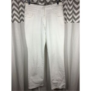 All White Long Denim Jeans with Stretch